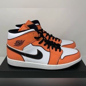 Nike Air Jordan 1 Mid SE Turf Orange High Leather DD6834-802 Shoes-Mens 9.5